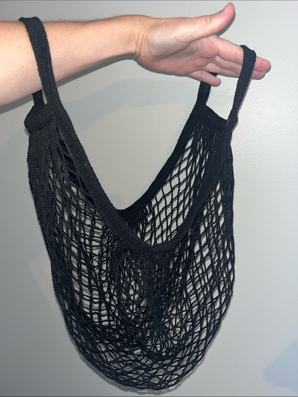 Black Mesh Market Tote Bag